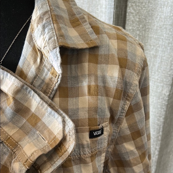 Vans Tan and White Flannel - Picture 2 of 3